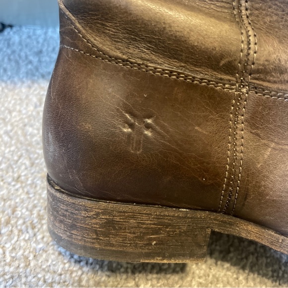 Frye Melissa Distressed Slate Grey Button Tall Riding Boots Size 7.5 - Picture 5 of 10